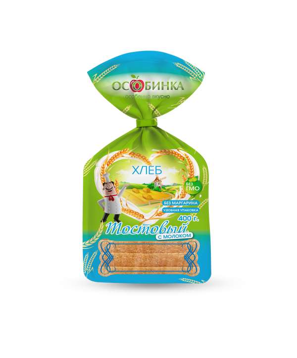 Упаковка Хлеб тостовый с молоком - аренда торгового знака Особинка